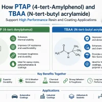 PTAP and TBAA infographic for high-performance resin and coating applications.