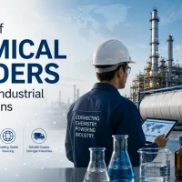 Chemical trader managing industrial supply chain logistics
