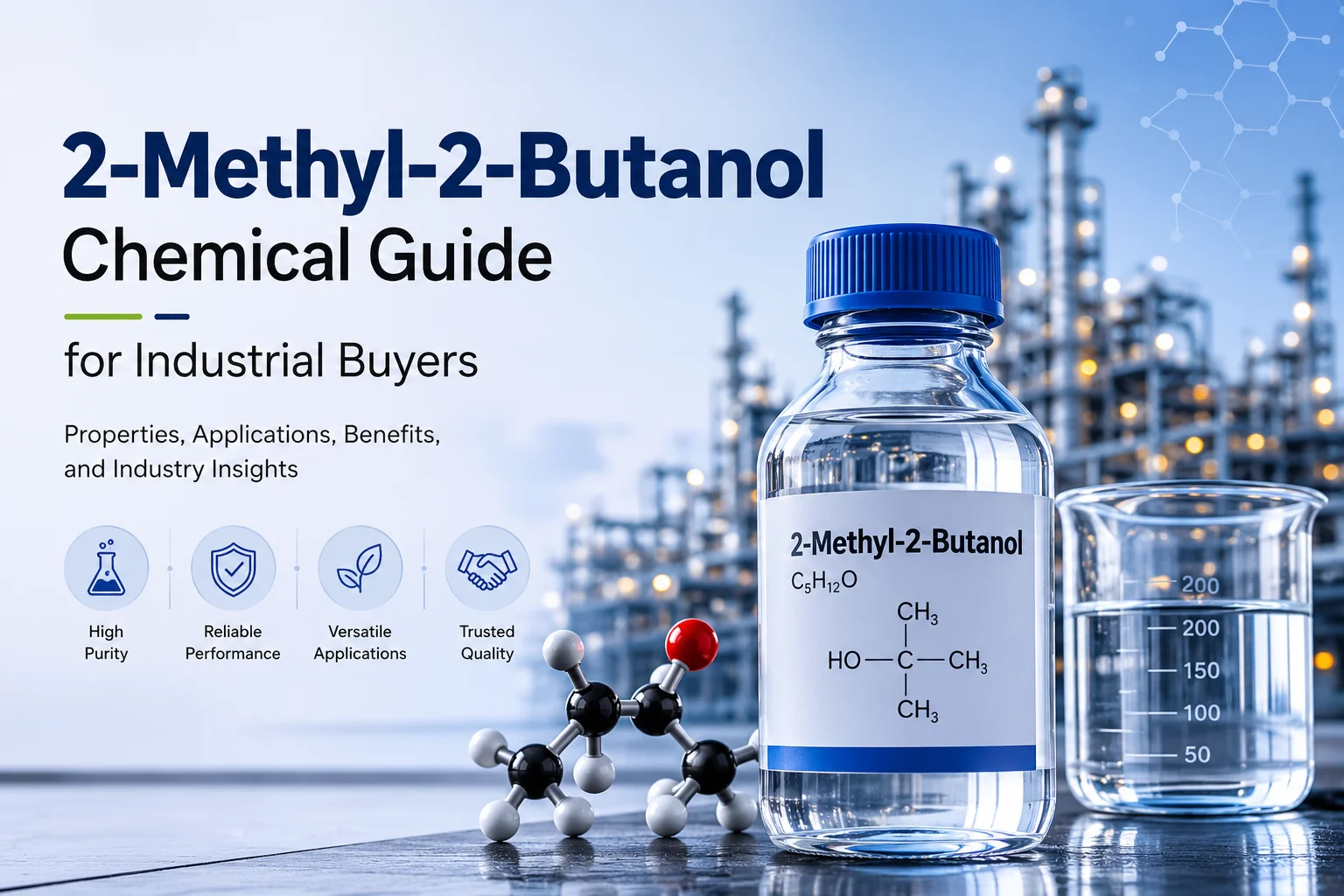 2-Methyl-2-Butanol chemical guide illustrating industrial applications, properties, and buying considerations for industrial buyers.