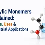 Acrylic monomers types uses and industrial applications with molecular structure and laboratory glassware