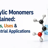 Acrylic monomers types uses and industrial applications with molecular structure and laboratory glassware