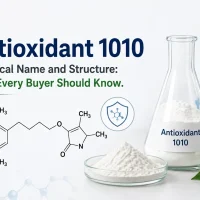 Antioxidant 1010 chemical structure and powder used in industrial applications