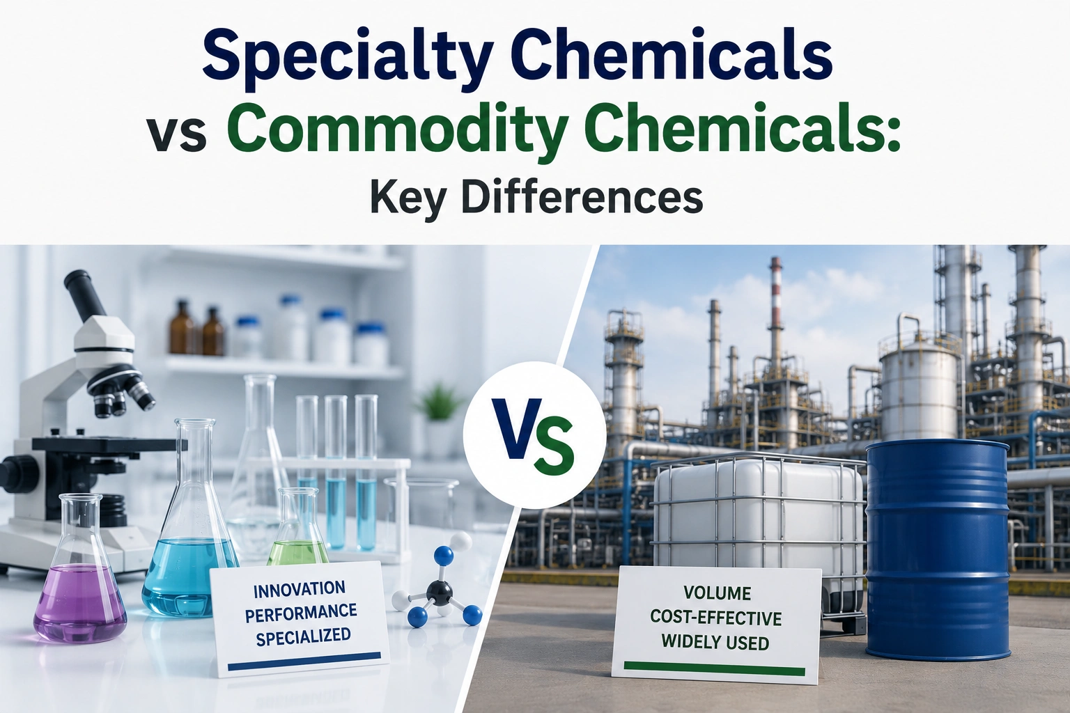 Specialty Chemicals vs Commodity Chemicals: Key Differences